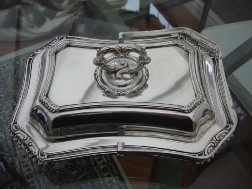 with registration mark for 1907 a wonderful and unusual silver plate entree dish by famous maker john round