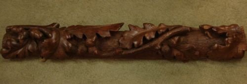 wonderful 19th century carved pitch pine wood carving