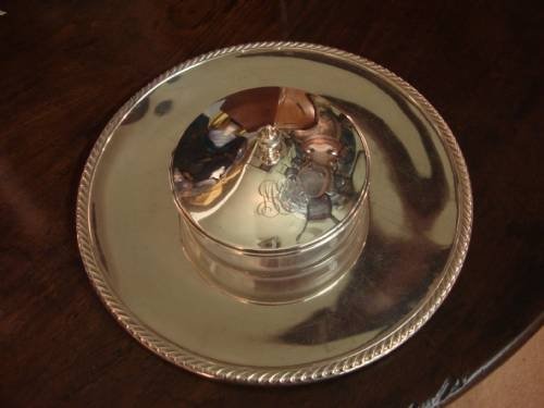 1930's sterling silver caviar covered bowl and stand made by gorham