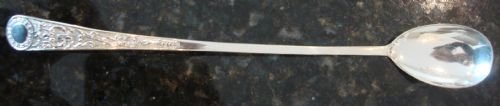 19th century victorian silver plate very long handled condiment spoon