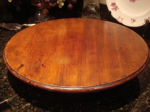 19thc solid mahogany lazy susan