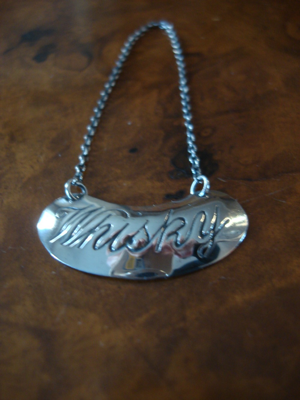 birmingham 1909 english hallmarked solid silver whiskey noggin or tot decanter label